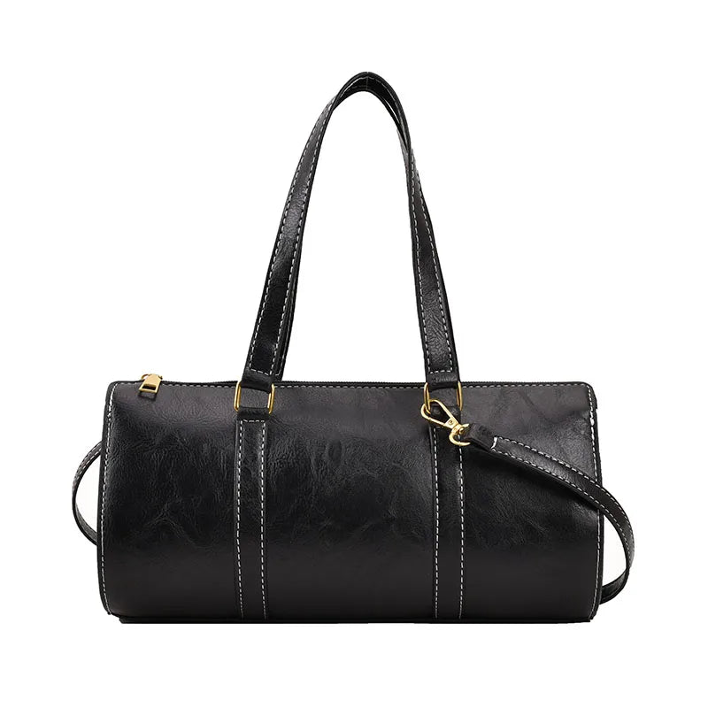 The Astoria Vintage Barrel Bag – Sleek Leather Shoulder & Crossbody