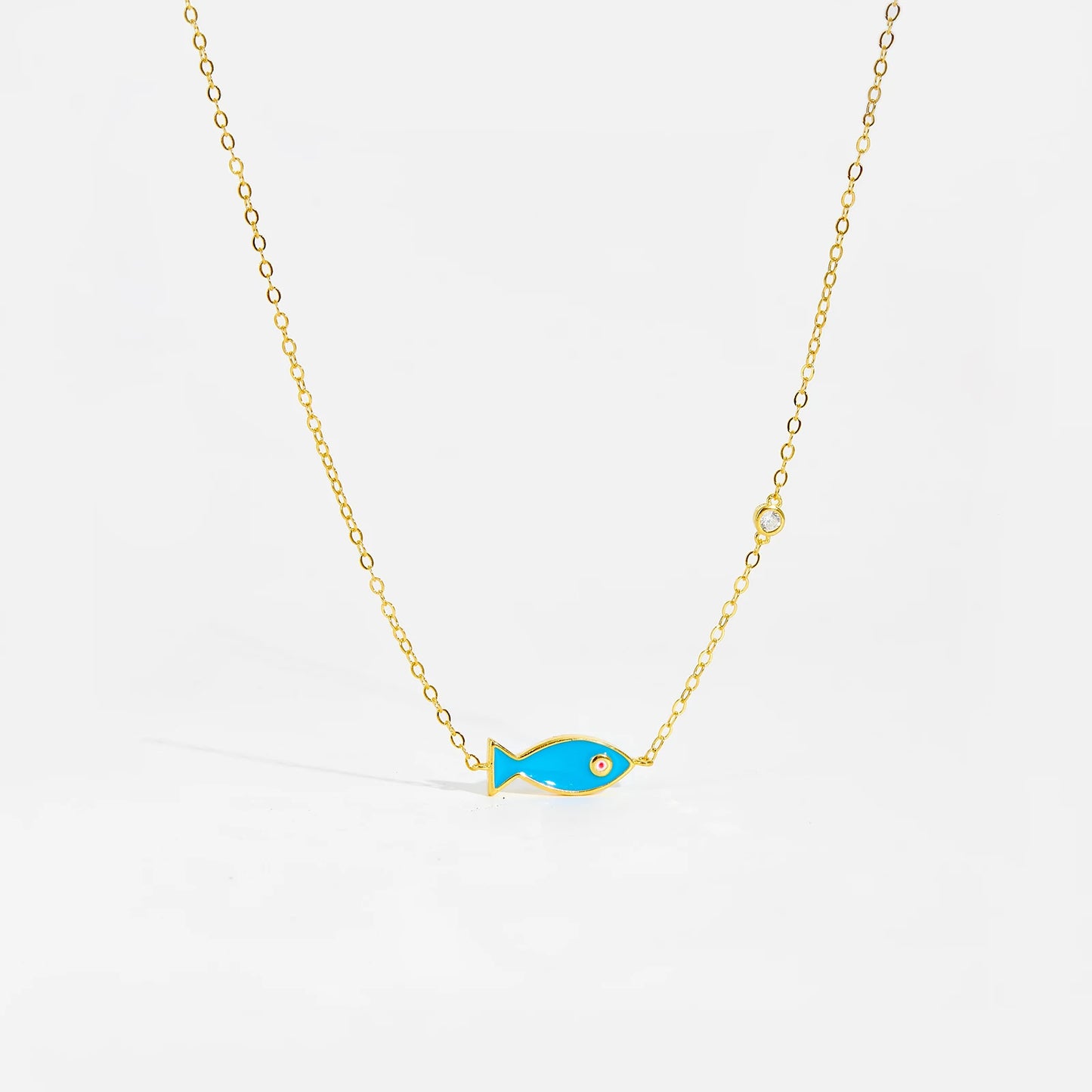Ocean Charm Mini Evil Eye Fish Necklace
