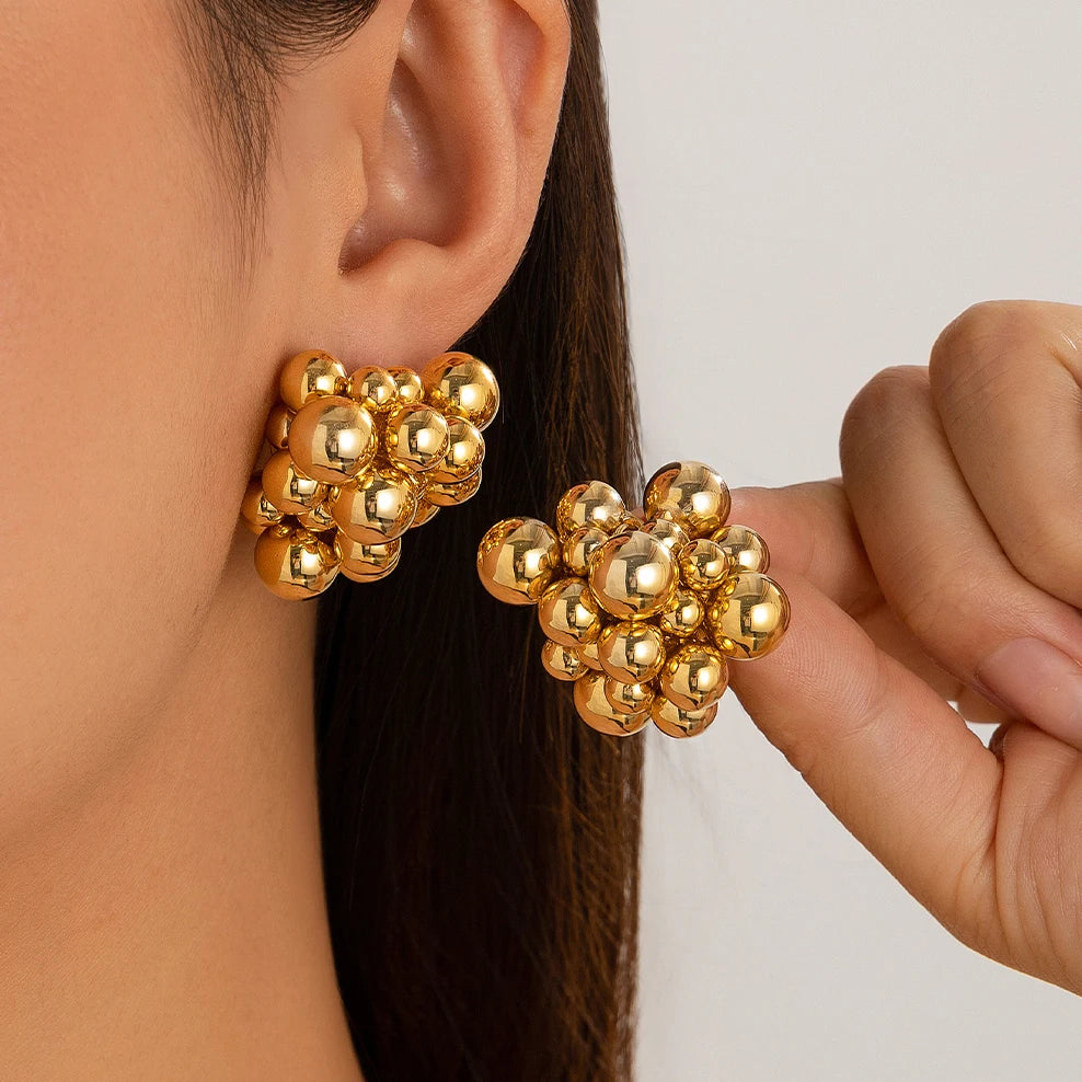 Golden Cluster Studs