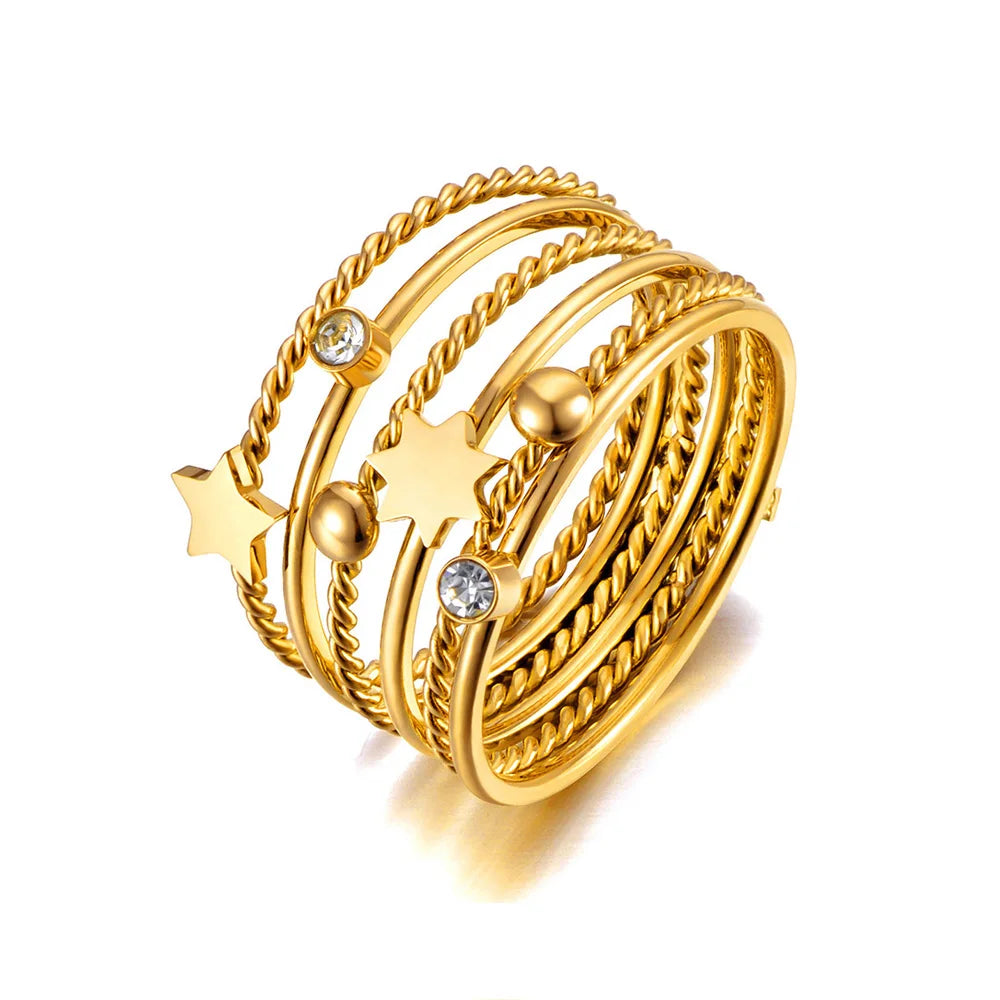 Starlit Glow Twisted Galaxy Ring
