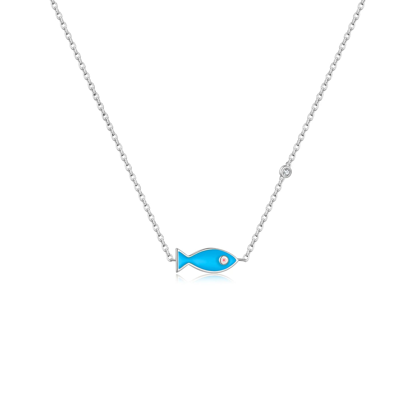 Ocean Charm Mini Evil Eye Fish Necklace