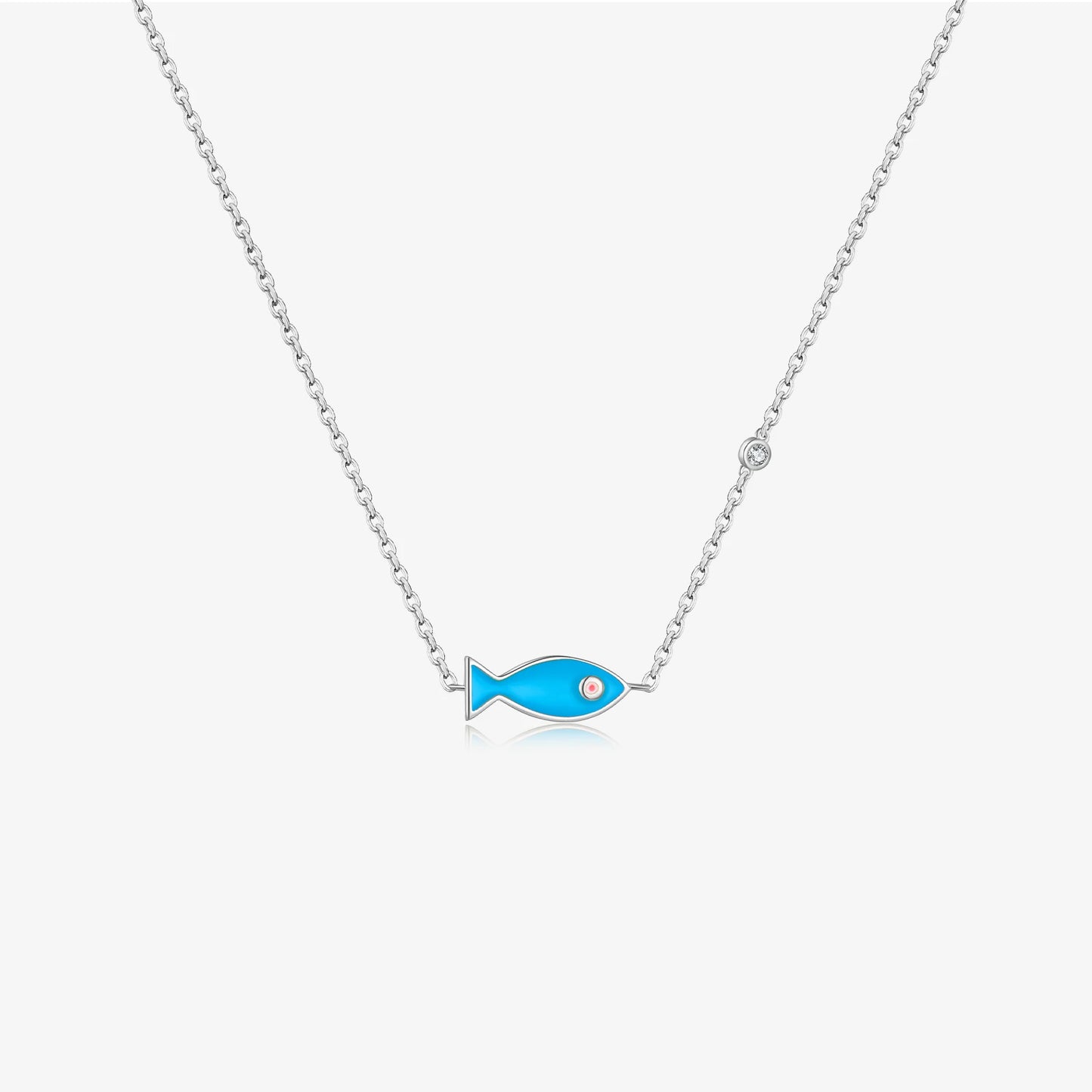 Ocean Charm Mini Evil Eye Fish Necklace