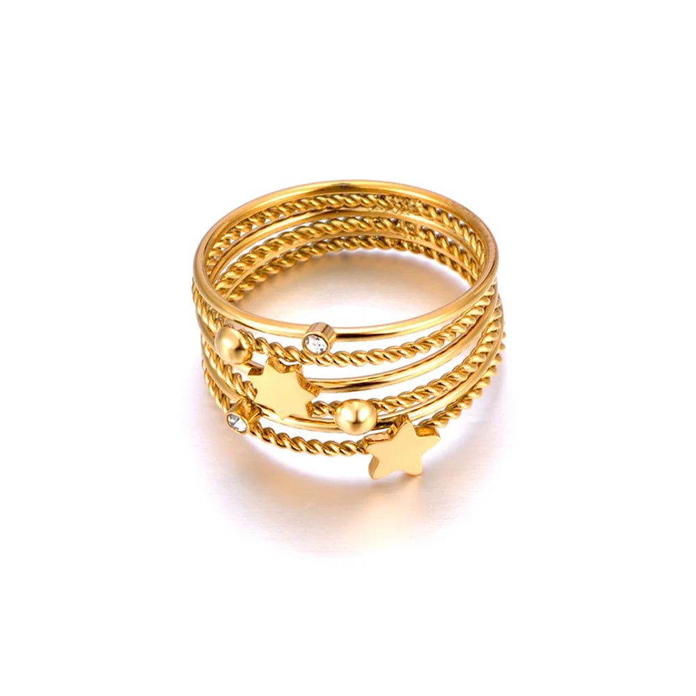 Starlit Glow Twisted Galaxy Ring
