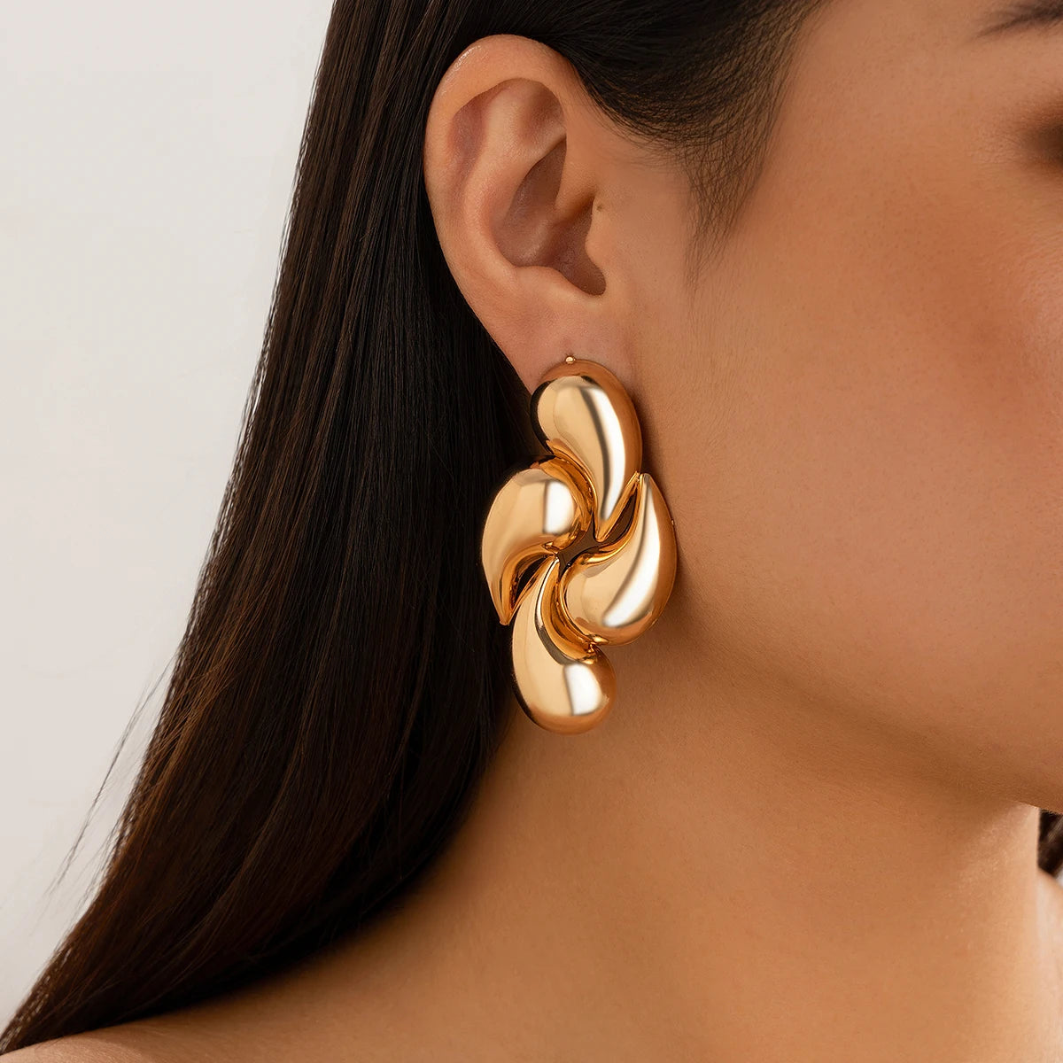 Golden Ripple Hoops