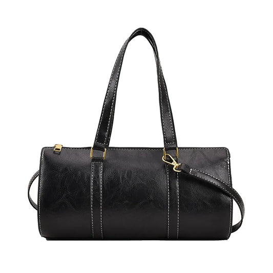 The Astoria Vintage Barrel Bag – Sleek Leather Shoulder & Crossbody