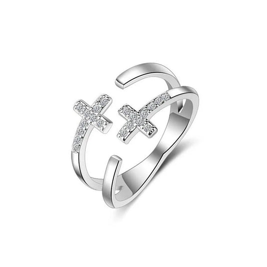 Divine Duo Cross™ Ring – 925 Sterling Silver