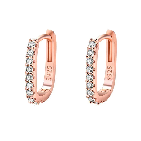 Stellar Sparkle 925 Sterling Huggie Hoops