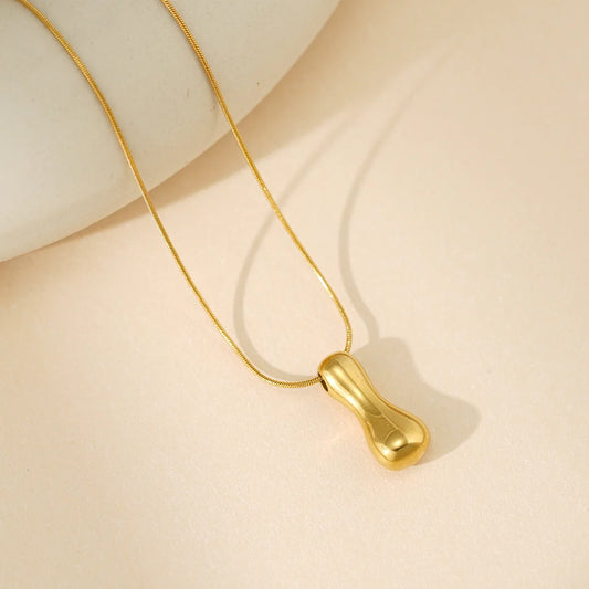 "I" Éternelle Bubble Letter Necklace – Gold Initial Pendant