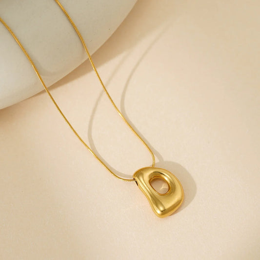 "D" Éternelle Bubble Letter Necklace – Gold Initial Pendant