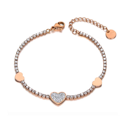 Glitter Heartline Tennis Bracelet