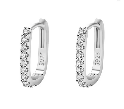Stellar Sparkle 925 Sterling Huggie Hoops